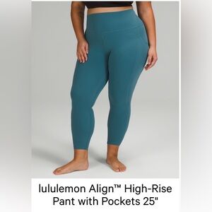 Lululemon Align High-Rise pants with pockets 25” size 16